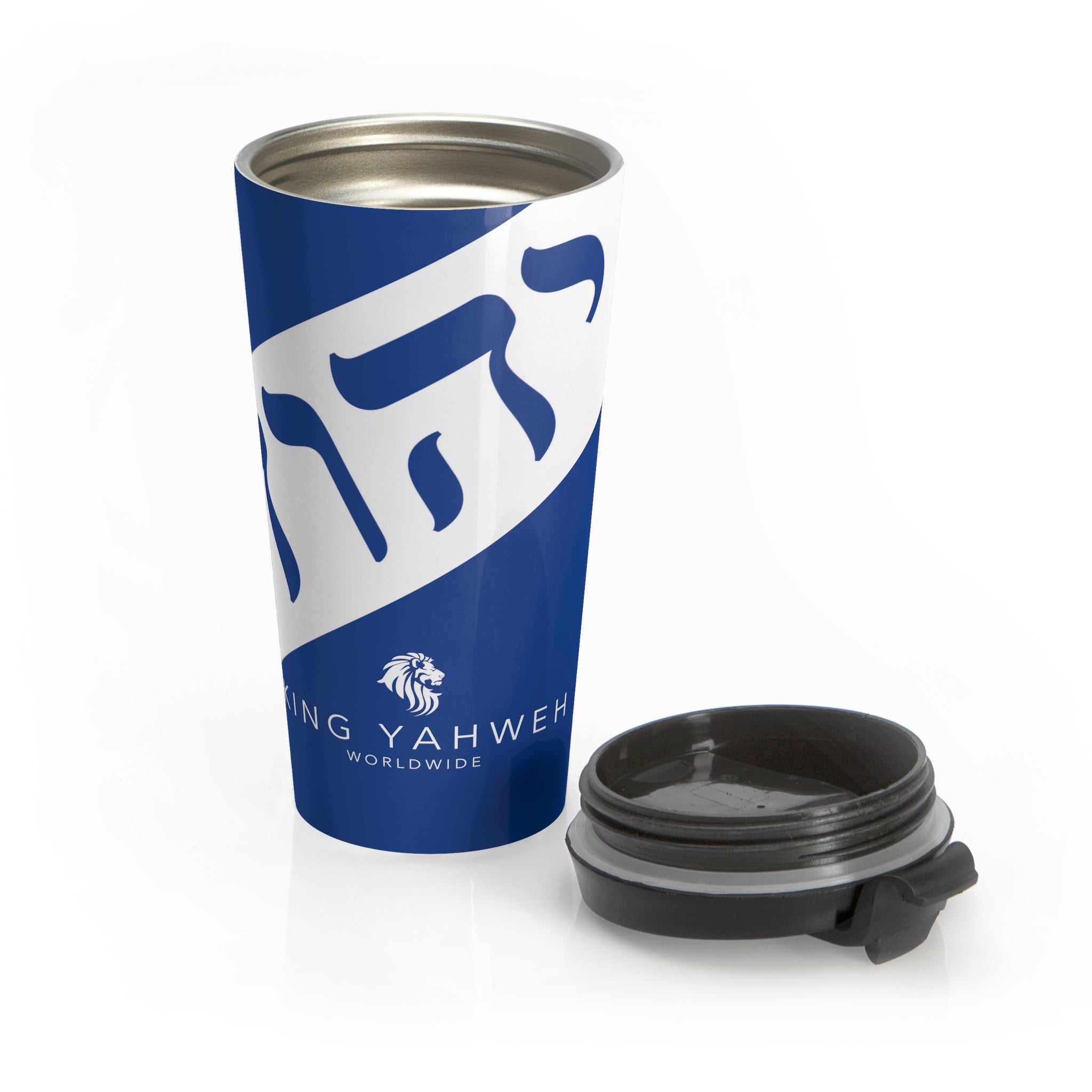 King YAHWEH Worldwide 15 oz. Stainless Steel Travel Mug (Blue)