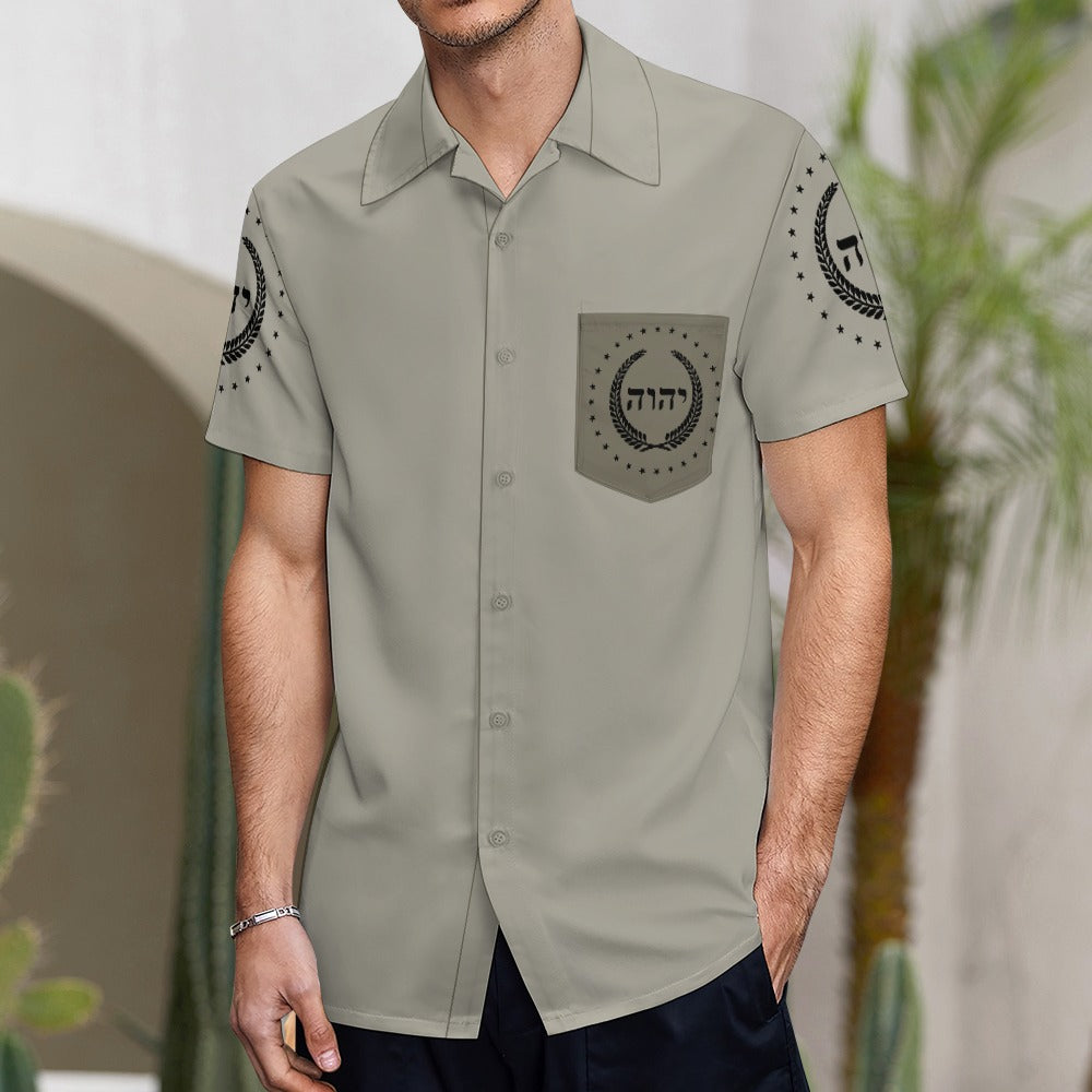 King YAHWEH Dove Button-Up (Men's Short Sleeve Shirt)