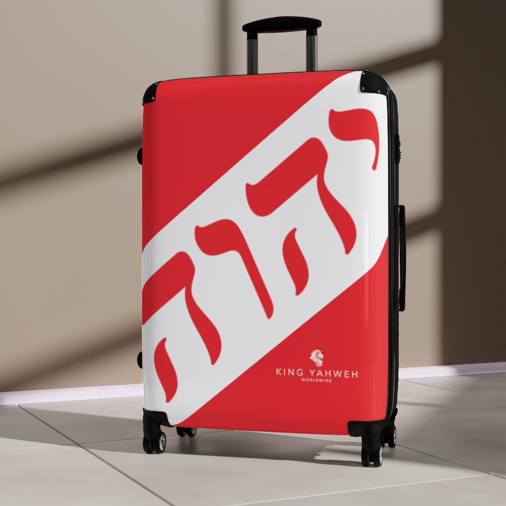 King YAHWEH Tetra - Carry-On Suitcase (Black & Fire Red)