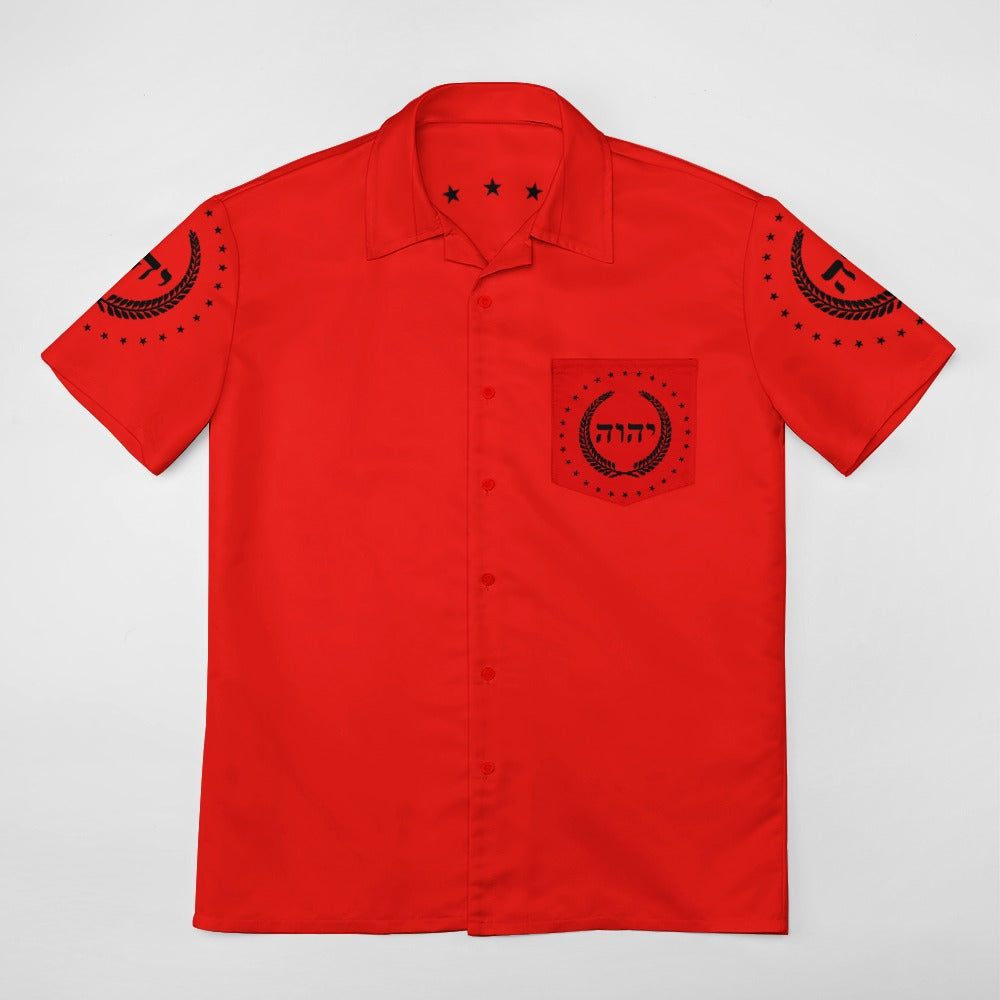 King YAHWEH Dove Button-Up (Men's Short Sleeve Shirt)