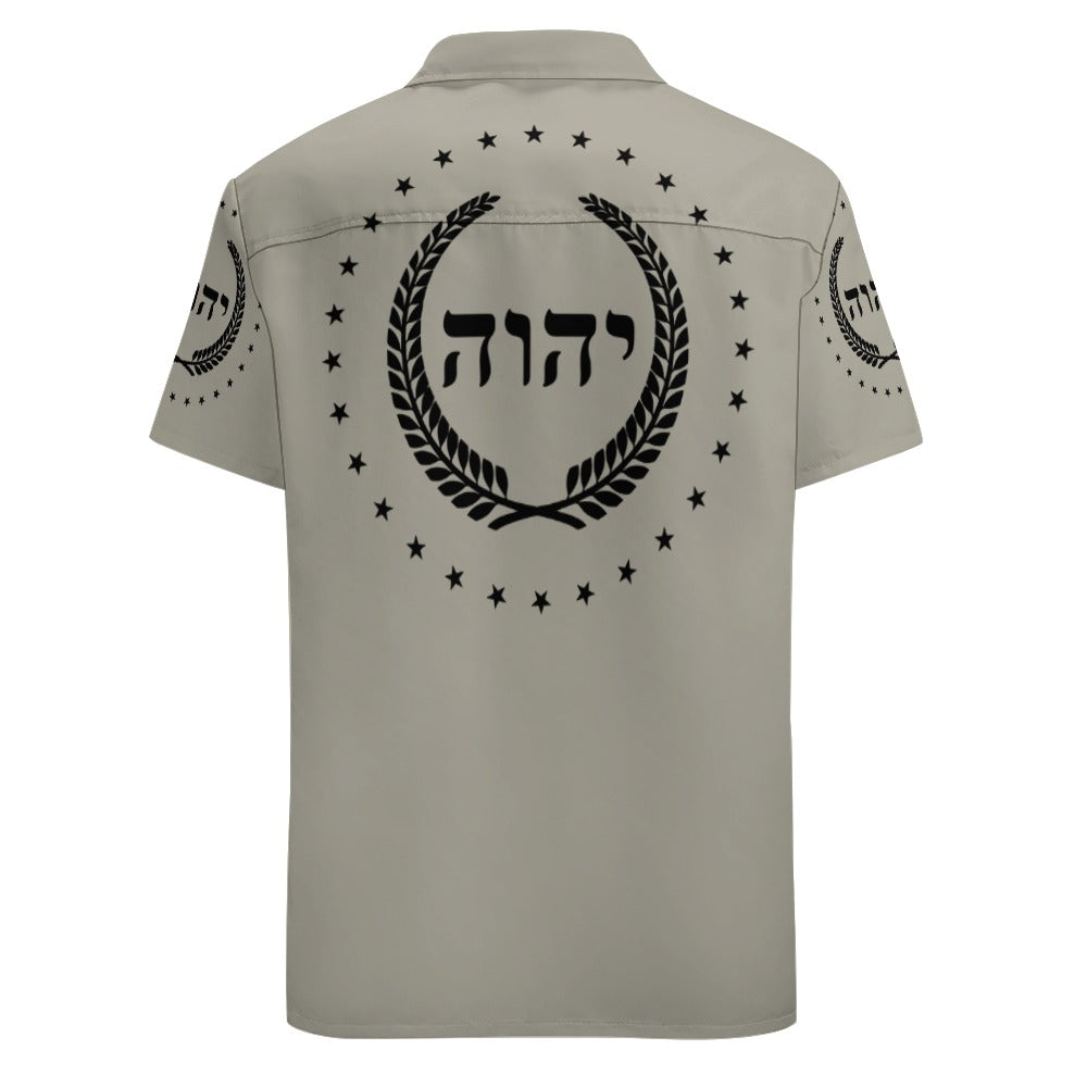 King YAHWEH Dove Button-Up (Men's Short Sleeve Shirt)