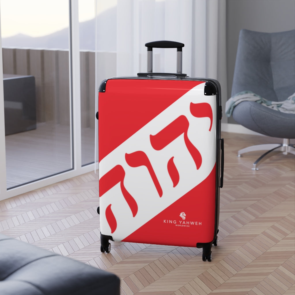 King YAHWEH Tetra - Carry-On Suitcase (Black & Fire Red)