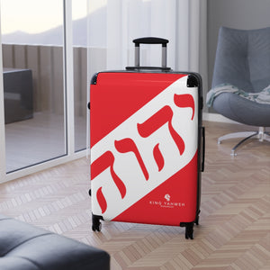 King YAHWEH Tetra - Carry-On Suitcase (Black & Fire Red)