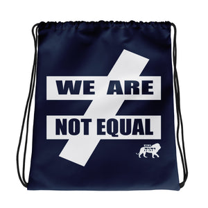 King Yahweh We Are Not Equal Drawstring bag (Navy)