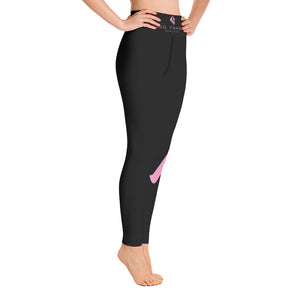 King YAHWEH Worldwide Tetra Bold Yoga Leggings - Black with  Pastel Pink Design