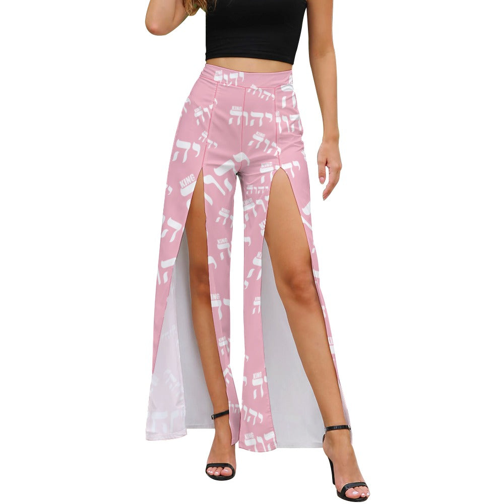 King YAHWEH Flex Ladies' Slit Wide Leg Pants