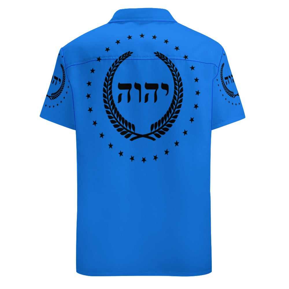 King YAHWEH Dove Button-Up (Men's Short Sleeve Shirt)