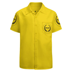 King YAHWEH Dove Button-Up (Men's Short Sleeve Shirt)