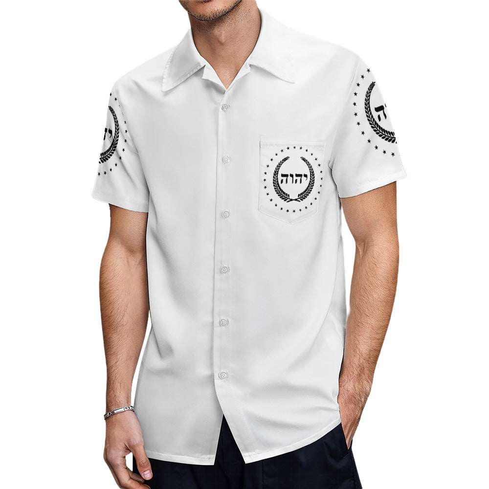 King YAHWEH Dove Button-Up (Men's Short Sleeve Shirt)