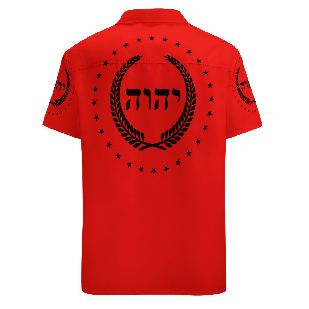 King YAHWEH Dove Button-Up (Men's Short Sleeve Shirt)