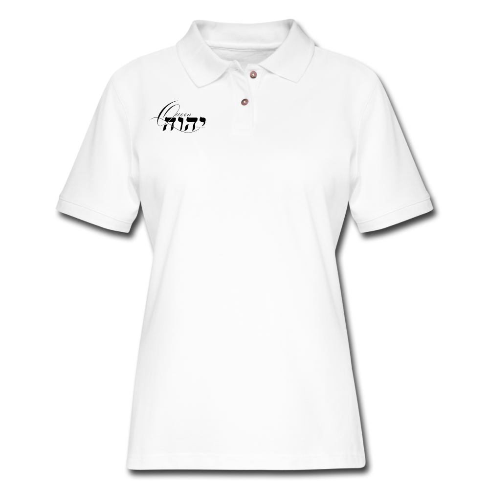 Queen YAHWEH Women's Pique Polo Shirt - white