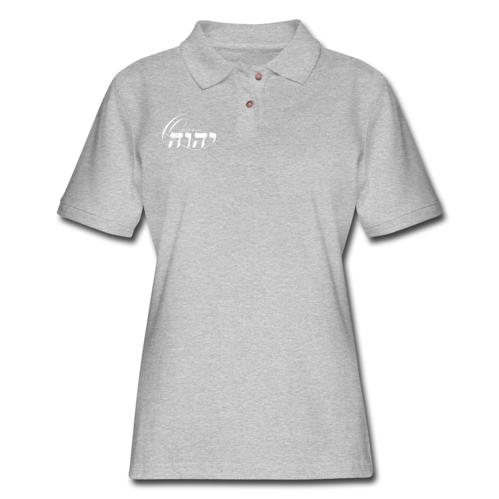 Queen YAHWEH Pique Polo Shirt - heather gray