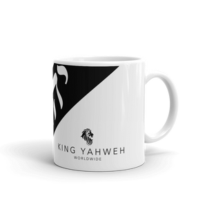 King Yahweh Tetra Block White Glossy Mug