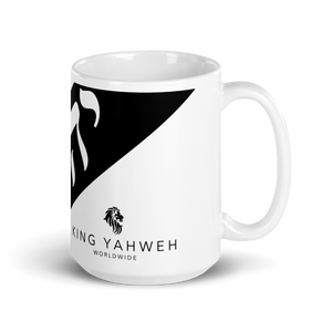 King Yahweh Tetra Block White Glossy Mug